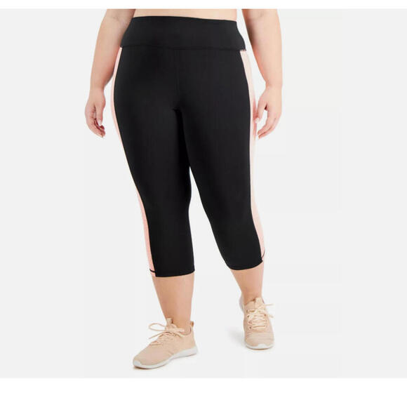 Ideology Pants - Ideology  Womens Activewear Plus Size Colorblock Capri Leggings, 3X